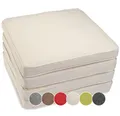 Produktbild: sunnypillow 4er Set Stuhlkissen wasserdicht UV-lichtecht 45 x 45 x 5cm - Polsterauflage Auflage für Stühle/Bänke - Sitzkissen Stuhlauflage für Haus und Garten - Indoor/Outdoor - Ecru