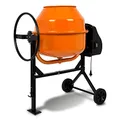 Produktbild: EBERTH 160L Betonmischer Elektrisch Mobil, 650W Motor, Gestell, Trommel und Zahnkranz aus Stahl, feststellbares Handrad, breite Fußplatte, Profi Zementmischer, Trommel schwenkbar, Einfache Bedienung