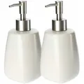 Produktbild: KADAX Seifenspender mit Pumpe, aus Keramik, Spender, Weiß, 2 Stück