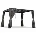 Produktbild: osoltus Lamellen-Pavillon Pergola Lamellendach 3 x 3,2 m mit Vorhang