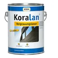 Produktbild: KORA® Koralan® Vergrauungslasur für Holz außen, wetterbeständig & UV-Schutz, natürlich graue Holzopzik, ideal für Nadelholz, z. B. Holzfassaden, Gartenholz, Zäune, Terrasse (Lehm, 0,75 Liter)