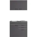 Produktbild: OPTIFIT Miniküche Kiel420 100 cm Anthrazit Matt mit Einbauspüle