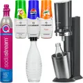 Produktbild: Sodastream Crystal 3.0 Schwarz Glaskaraffe CO2 Sirup Set Getränkesprudler