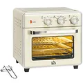 Produktbild: HOMCOM Minibackofen mit Umluft 20L Mini Ofen mit Backblech, Grillrost und Krümelblech, 90 °C-230 °C Heißluftfritteuse mit 5 Modi, Frittierkorb, 60 Min. Timer, 1400W, Metall