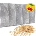 Produktbild: Amilian Kirschkernkissen Mikrowelle, Körnerkissen Mikrowelle, Kirschkernkissen Nacken Schulter, Baumwollstoff, Grau mit weißen Sternen, Kirschsteingefülltes Wärmepad, Größe 55x20 cm
