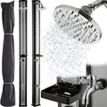 Produktbild: holz4home® Solardusche Gartendusche I 40L Fassungsvermögen I Aussendusche mit Warmwasser bis 60°C I Outdoordusche für Garten & Pool inkl. Schutzhaube