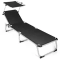 Produktbild: Park Alley Sonnenliege mit Sonnendach PA-5180, schwarz, versch. Farben