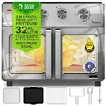 Produktbild: TurboTronic digitaler Heißluftofen - XXL 32 Liter mit Drehspieß für Hähnchen 4in1 Mini Backofen & Power Heißluftfritteuse Airfryer ab 80°C