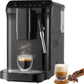 Produktbild: VEVOR Automatische Espressomaschine, 20 Bar automatische Kaffeemaschine mit Aufschäumer, Dampfdüse, eingebauter Mühle und 15-stufigen Mahleinstellungen, mit 1,5 l Wassertank
