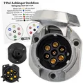 Produktbild: 7+1 polige Steckdose 7 pol Adapter Buchse 7pin Anhängersteckdose AHK Dose 7pole