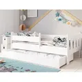Produktbild: Kinderbett 80x160 | 80x180 | 90x200 cm mit Schublade, Rausfallschutz & Lattenrost in weiß 200 x 90 Mädchen Jungen Bett - Weiß
