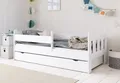 Produktbild: Kids Collective Kinderbett 80x160, 80x180, 90x200 cm mit Schublade, Rausfallschutz & Lattenrost, in weiß 90x200 cm Mädchen Jungen Bett, optional mit Matratze