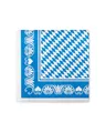 Produktbild: Sovie HORECA Serviette BAVARIA in BLAU, 40 x 40 cm, 50 Stück, Linclass® Airlaid, 1/4 Falz – Hochwertige Einwegservietten mit Blau-Weißen Rautenmuster & Ornamentbordüre – Für Oktoberfest & Events