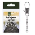 Produktbild: Zite Fishing Dreifach-Wirbel Set 3 Größen Forellen-Wirbel Sbirolino-Angeln 15 Stück Angel-Wirbel als Angel-Zubehör (Größe 8)