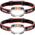 Produktbild: Gritin Stirnlampe LED, [2 Stück] LED Stirnlampe Kopflampe Superhell mit 3 Modi