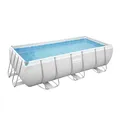 Produktbild: Bestway Steel Pro MAX Solo Pool, 404 x 201 x 100 cm, 6.478 L, TriTech Material, ClickConnect System, Frosted Frame, Fliesenmosaik-Optik, Einfacher Aufbau, Grau
