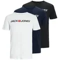 Produktbild: Jack & Jones Rundhalsshirt 3JJECORP LOGO TEE SS CREW NECK 3PKMP NOOS (Packung, 3-tlg) Baumwolle, normal geschnitten schwarz|weiß M (50)