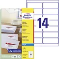 Produktbild: AVERY Zweckform J8163-25 Adressetiketten/Adressaufkleber (350 Etiketten, 99,1x38,1mm auf A4, bedruckbar, selbstklebend, für DIN lang Briefkuverts, Papier matt, Inkjet-Drucker) 25 Blatt, weiß
