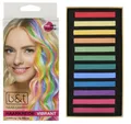 Produktbild: B&T Haarkreide Set 12 Farben – auswaschbar, temporär, auch für dunkles Haar