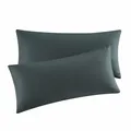 Produktbild: Kissenbezug 40 x 80 2er Set - Kopfkissenbezug 40x80 Anthrazit mit Reißverschl...