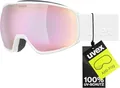 Produktbild: uvex victorious FM - stylische, verspiegelte Skibrille mit Anti-Fog-Beschichtung für Damen und Herren - white matt/rose-clear - one size
