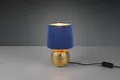 Produktbild: Reality Sophia Tischleuchte E14  ⌀16cm Goldfarbig Samtschirm Blau