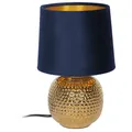 Produktbild: Tischleuchte Tischlampe SOPHIA Keramikfuss Stoffschirm blau max. 40W REALITY