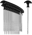 Produktbild: com-four® 36x Zelt-Heringe aus Stahl - robuste Erdnägel mit Gewinde für Camping und Outdoor - ideal für normalen und harten Boden mit T-Griff 0200x7mm