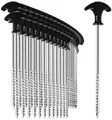 Produktbild: 36x Zelt-Heringe aus Stahl - robuste Erdnägel mit Gewinde für Camping - 21 cm