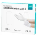 Produktbild: EUROPAPA® 100x Nitrilhandschuhe Weiss Box Einweghandschuhe Einmalhandschuhe Untersuchungshandschuhe Nitril Handschuhe puderfrei ohne Latex unsteril latexfrei disposible gloves