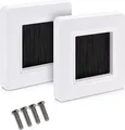 Produktbild: kwmobile 2x Blende Kabeldurchführung Unterputz - Unterputzdose Deckel - Kabel Eintritt Austritt - Dose Abdeckung mit Pinsel Bürste - Weiß-Schwarz