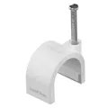 Produktbild: Lumonic 100x Nagelschelle 14mm für Kabel weiss - Kabelschelle mit 30mm Nagel z.B. zur Befestigung an der Wand - Kabelklemmen verschiedene Größen 4-14mm