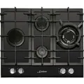 Produktbild: Kaiser Küchengeräte Gas-Kochfeld KCG 6394, Gaskochfeld 4 Flammig, 60cm, Schwarz Glas, Einbau Herd, 3,8kW WOK schwarz