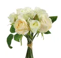 Produktbild: Kunstblume Rosenstrauß Creme 26cm - Künstliche Blumen Dekoration für, Viana, Höhe 5 cm