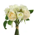 Produktbild: Rosenstrauß Creme 26cm - Künstliche Blumen Dekoration für Hochzeit, Zuhause &