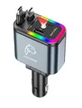 Produktbild: Pantherise KFZ Ladegerät 5in1, 120W, 2x USB-C + Lightning + USB-A, RGB, Teleskopkabel, Super Fast Charging - Schwarz