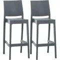 Produktbild: CLP 2er Set Barhocker Maya Kunststoff dunkelgrau