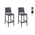 Produktbild: CLP 2er Set Barhocker Maya Aus Wetterbeständigem Kunststoff I 2x Tresenhocker Mit Fußstütze Und Hoher Rückenlehne
