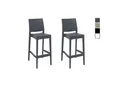 Produktbild: CLP 2er Set Barhocker Maya Aus Wetterbeständigem Kunststoff I 2x Tresenhocker Mit Fußstütze Und Hoher Rückenlehne