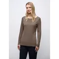 Produktbild: STREET ONE Langarmshirt im soften Baumwoll-Mix braun 36 EU