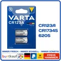 Produktbild: 1x VARTA Lithium Photo Batterie CR123A I 6205 I 2 Stück