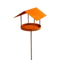 Produktbild: Rost Vogelfutterhaus am Stab Metall Futterhaus Edelrost Futterplatz für Vögel
