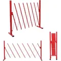 Produktbild: Absperrgitter HWC-B34, Scherengitter Zaun Schutzgitter ausziehbar, Alu rot-weiß ~ Höhe 103cm, Breite 28-200cm