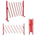 Produktbild: Absperrgitter HWC-B34, Scherengitter Zaun Schutzgitter ausziehbar, Alu rot-weiß - Höhe 103cm, Breite 28-200cm