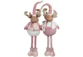 Produktbild: Christmas Paradise Weihnachtsfigur XL Elch 53-73 cm (78-98 cm) (Rentier, 2 St., Weihnachtsdeko), ausziehbare Teleskopbeine, rosa