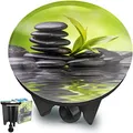 Produktbild: M. ROSENFELD HOME Universal Waschbeckenstöpsel 40mm mit Motiv Zen-Steine - Zen Stones Chrom Abflussstopfen – aus Messing, Universal mit Gummi für Waschbecken im Bad und Bidets - Excenterstopfen