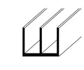 Produktbild: Aluminium Doppel-U-Profil 1mm Stärke, Flach, Profil, Winkel, natur eloxiert, in 1 und 2 Meter verfügbar (20x18x1mm, 1 Meter)
