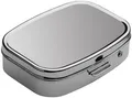 Produktbild: Tablettenbox Reise Pillendose klein mit zwei separaten Fächern zur Medikamenten Aufbewahrung metall mit Klappverschluss Medikamentenbox für unterwegs 2 Fächer mit Innenspiegel