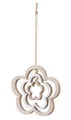 Produktbild: levandeo Deko Blume Mobile H15cm Windspiel MDF Holz Natur Weiß Holzblume Hängedeko Deko-Anhänger