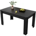 Produktbild: Esstisch Aus Spanplatte Mit 4 Robuste Beine, Holzmaserung Und Modernes Design - 116×65 Cm, Schwarz